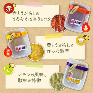 みどり工房の柚子胡椒・レモン胡椒セット（緑・赤・黄・レモン） _MM0307