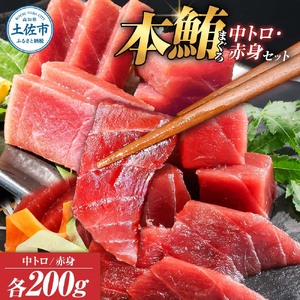 本マグロ 中トロ 赤身 各200g 本マグロ 土佐市 BQAA046