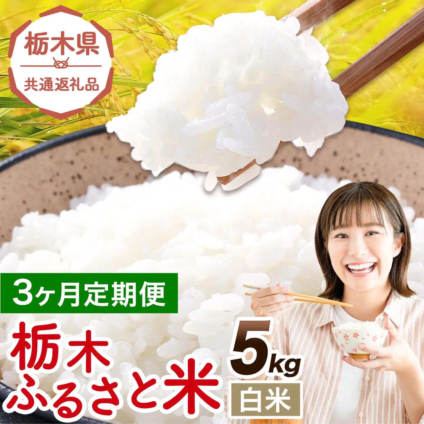【3ヶ月定期便】栃木 ふるさと米 白米 5kg《お申込み翌月から出荷》おこめ【栃木県共通返礼品】