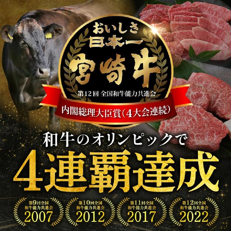 【A4等級以上】宮崎牛ステーキ2種（赤身・サーロイン）食べ比べセット 黒毛和牛 牛肉 赤身 霜降り 内閣総理大臣賞4大会連続受賞