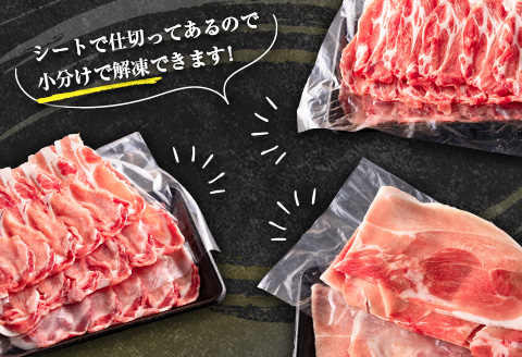 ＜選べる配送月＞宮崎県産 豚しゃぶしゃぶ三種盛り食べ比べセット 合計2.2kg ※2026年1月お届け【B584-2601】 2026年1月お届け
