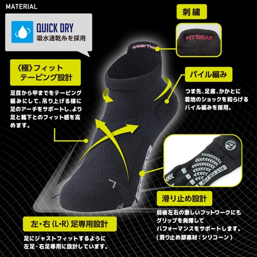 FITGEAR 極フィット＆快フィット ソックスタイプ 2足組 22-25cm レディース ／ 婦人 靴下 ソックス ブラック ホワイト スポーツ 奈良県 葛城市【mika044】_イメージ3