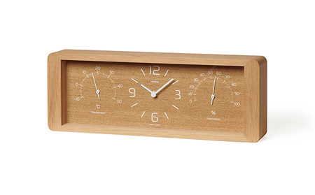 Yokan［温湿度計付］/ ナチュラル（LC11-06 NT） 工芸品 装飾品 民芸品 インテリア 存在感 時計 無垢材 植物 オイル塗装 肌触り 見やすい 奈良雄一  FAD-1764