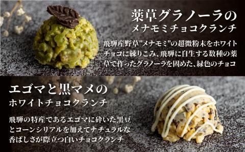 チョコクランチ クランチチョコ 飛騨の森のめぐみグラノーラ メナモミチョコクランチ＆エゴマと黒マメのホワイトチョコクランチ 2箱(1箱5粒入り) [HL004]