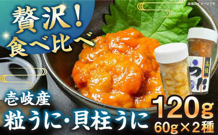 【冷凍】壱岐産粒うに瓶＆貝柱 セット　各60g　《壱岐市》　【一支國屋】 [JCC012]
