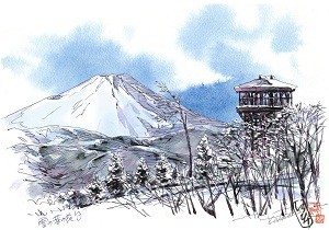 015-12秦野の四季ジクレ版画（高級複製画　窓空きマット）