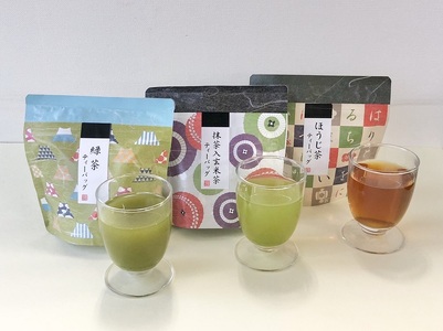 和柄ティーバッグ4種6袋セット 煎茶 玄米茶 ほうじ茶 紅茶 お茶 (a10-175)