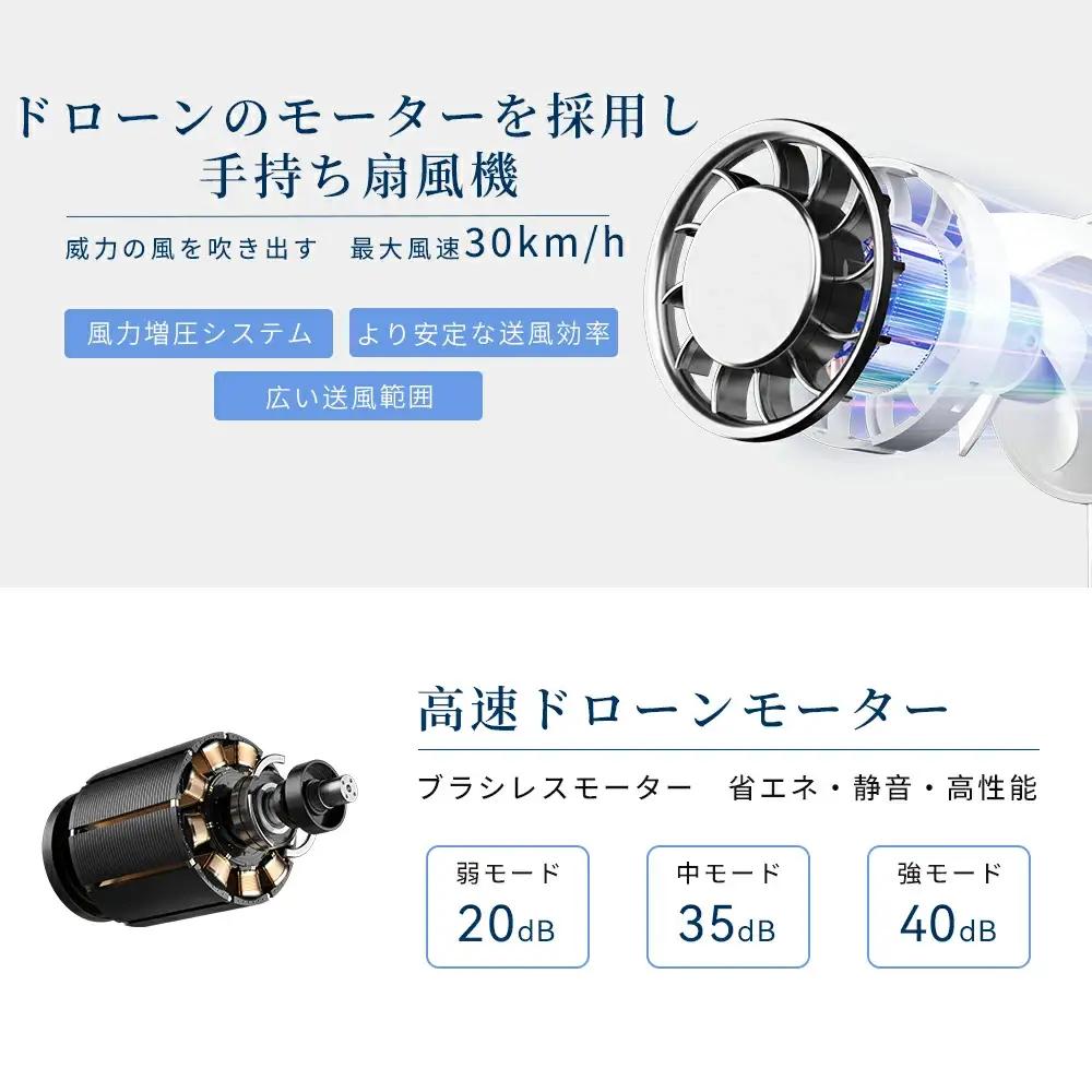 ハンディファン (ホワイト) 手持ち 扇風機 ネッククーラー 瞬間冷却 冷却プレート 卓上扇風機 クーラー 強風 充電式 静音 軽量 小型 ミニ 長時間 コンパクト おしゃれ 携帯扇風機 熱中症対策 