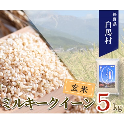 【令和6年産 新米】白馬産ミルキークイーン【玄米】5kg【1537725】