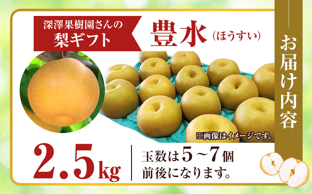深澤果樹園さんの梨ギフト［豊水］2.5kg≪8月中旬～10月頃発送≫