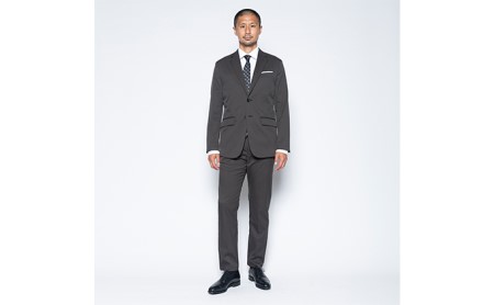 【ふるなび限定】メンズBizテーラードジャケット「ワークウェアスーツ」スーツに見える作業着　丸洗い可 ストレッチ 速乾 部屋干し可 撥水 シワになりにくい　チャコールグレー FN-Limited-SP