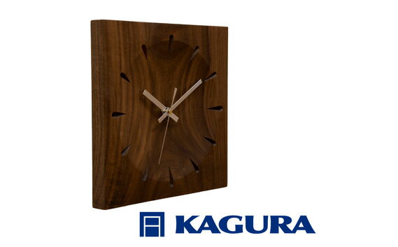 【ふるさと納税】家具蔵 KAGURA 時計 ソアレ角 ウォールナット材 セイコークロック社製スイープムーブメント 掛け時計 天然木 茨城県 静音 おしゃれ 壁掛け時計 軽量 壁時計 北欧 シンプル 大きい アナログ オシャレ 木目調 【（株）アイダ】 【ho1331】