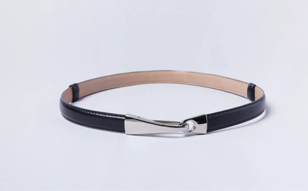 [bell la bell] シルバーバックルスライドベルト (カラー：ブラック)