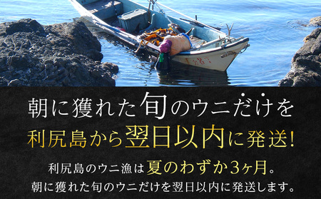 ★2024年8月発送★ 北海道 利尻島産 塩水生うに エゾバフンウニ 200g (100g×2パック)【福士水産】