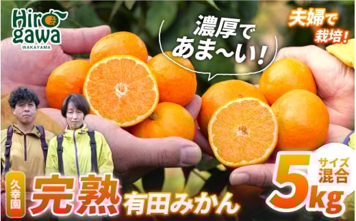 完熟 有田 みかん サイズ混合 5kg 久幸園 / 温州みかん 有田みかん 甘い 家庭用 和歌山 柑橘 ※11月〜2月上旬順次発送予定【hsk004-r-5B】