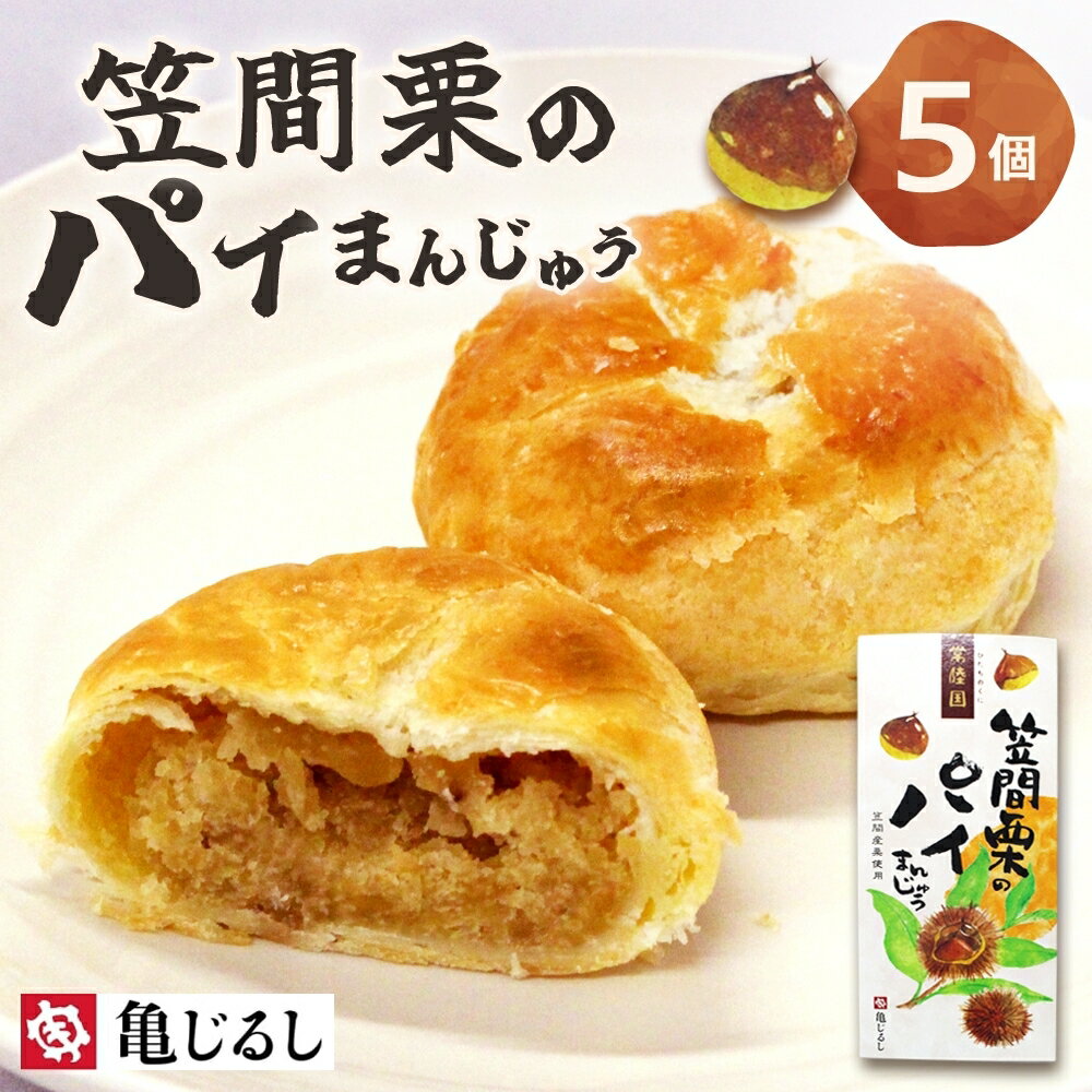 【ふるさと納税】笠間栗のパイまんじゅう 5個入り【和菓子 笠間栗 栗 マロン パイ まんじゅう 饅頭 スイーツ お茶請け おやつ 手土産 お取り寄せ ギフト グルメ 贈答 常温 亀印製菓 茨城県 水戸市】（MP-9)