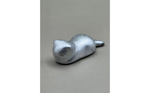 箸置き 猫 箔貼り銀［NF237］