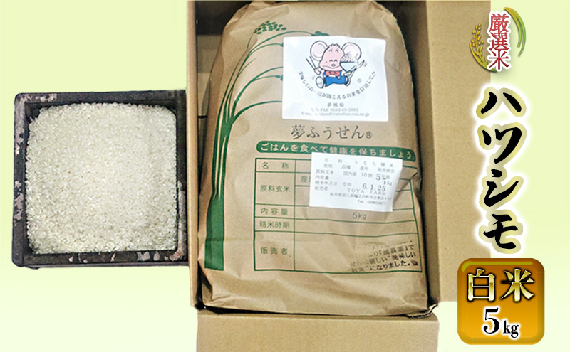 輪之内町産　厳選米ハツシモ　白米5kg