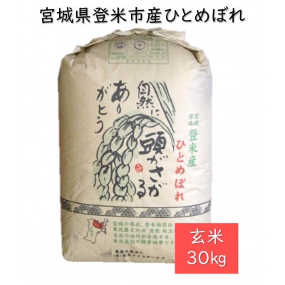 令和7年産　宮城県登米市産ひとめぼれ(玄米)30kg【1139100】