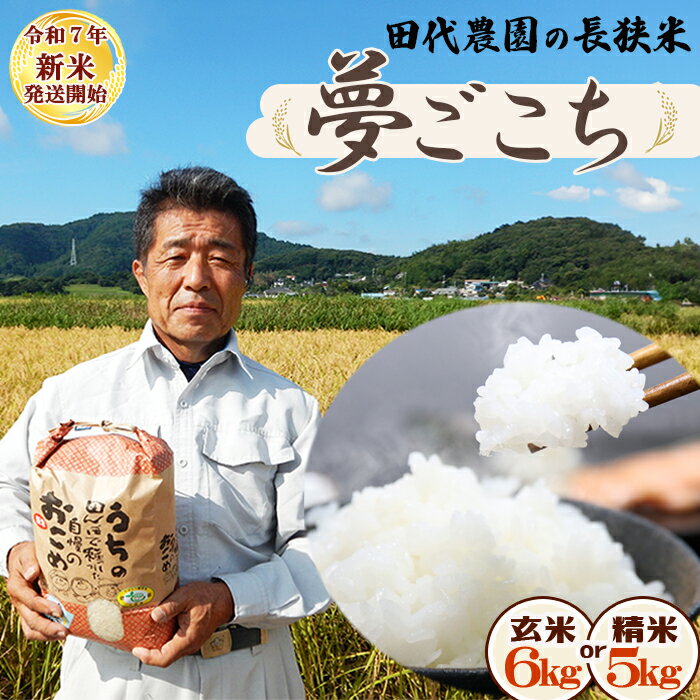 【ふるさと納税】《令和7年産 新米》田代農園『長狭米 夢ごこち（一等米）』 選べる【玄米6kg】【精米5kg】　[0018-0021]