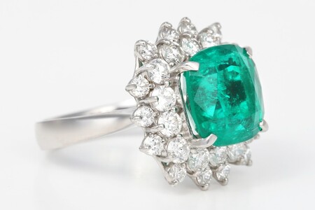 【ふるなび限定】【一点もの】エメラルド（4.27ct）ダイヤモンドプラチナリング　R122　K06145-H　FN-Limited-SP