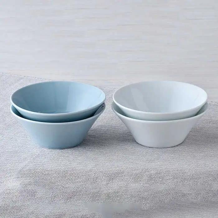 【波佐見焼】高台小鉢 ブルー ホワイト 4個セット 食器 皿 【舘山堂】 [RC35]  波佐見焼