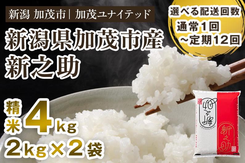 
                  【令和7年産】【選べる配送回数】新潟県産 新之助 精米 4kg（2kg×2袋）《順次発送》 新潟県産新之助 新潟産新之助 加茂市産新之助 新之助 しんのすけ 新潟 ブランド米 新之助  東京・南青山の料亭で使用される極上米 新之助 加茂市 加茂ユナイテッド
                