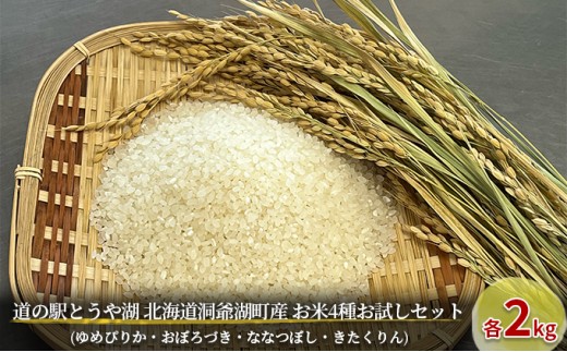 
                  道の駅とうや湖 北海道洞爺湖町産 お米4種食べ比べセット(ゆめぴりか・おぼろづき・ななつぼし・きたくりん各2kg)≪令和5年産新米≫ 白米 ご飯 
                