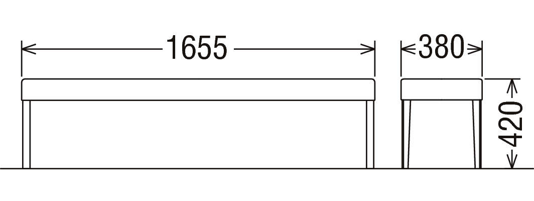 [幅1655] カリモク家具『ベンチ』CU0366 [1270]
