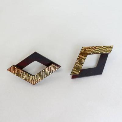 ふるさと納税 ふじみ野市 伝統技法　截金「KIRIKANE」アクセサリー　ピアス 菱 “hishi”