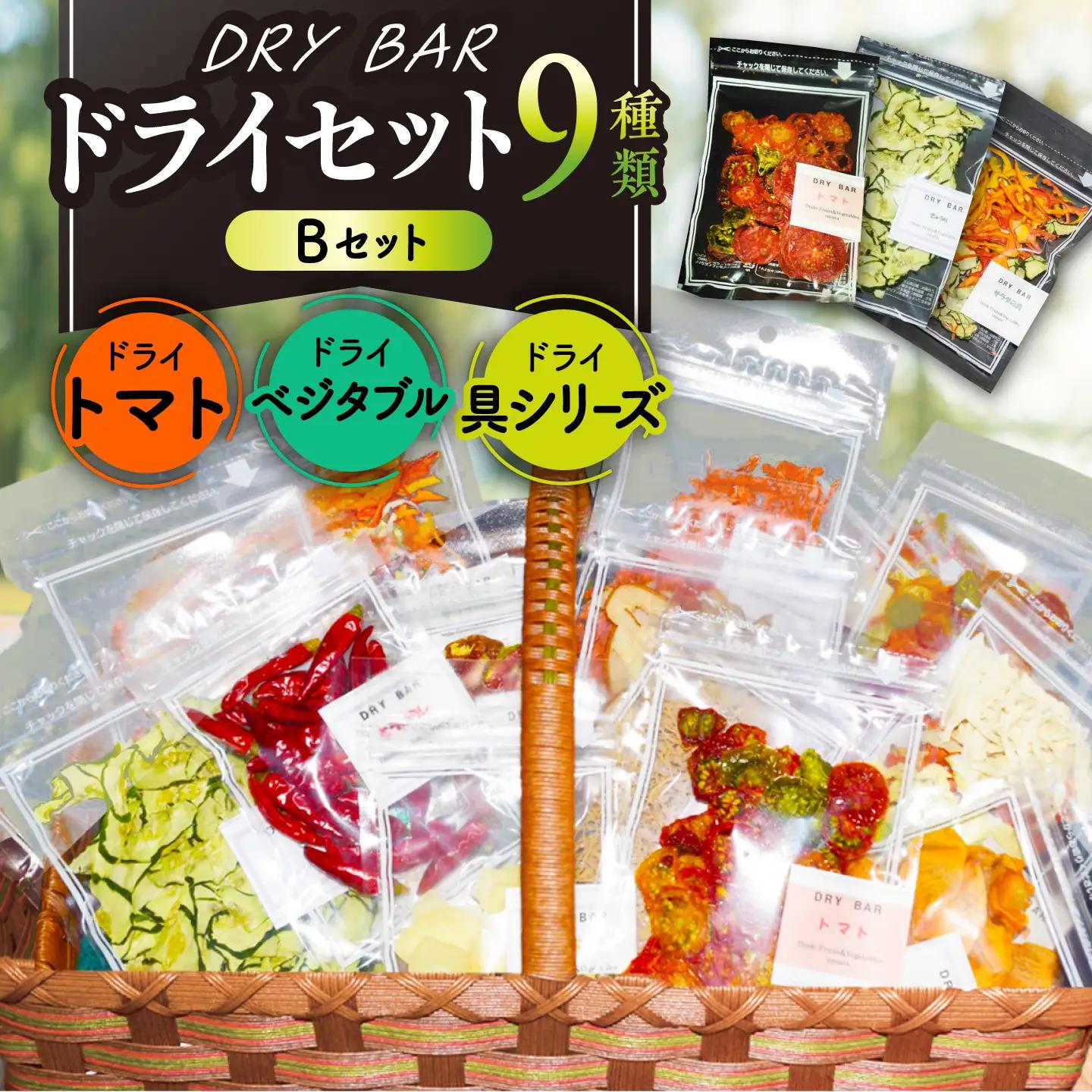 DRY BAR ドライバー Bセット ９種類 乾燥野菜 / ドライフルーツ お菓子 菓子 間食 おやつ / 大村市 / ファームいまみっちゃん[ACYL002]