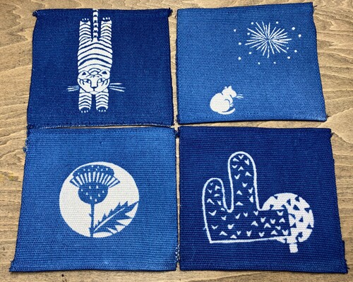 染めものワークショップ（藍の型染コースター）