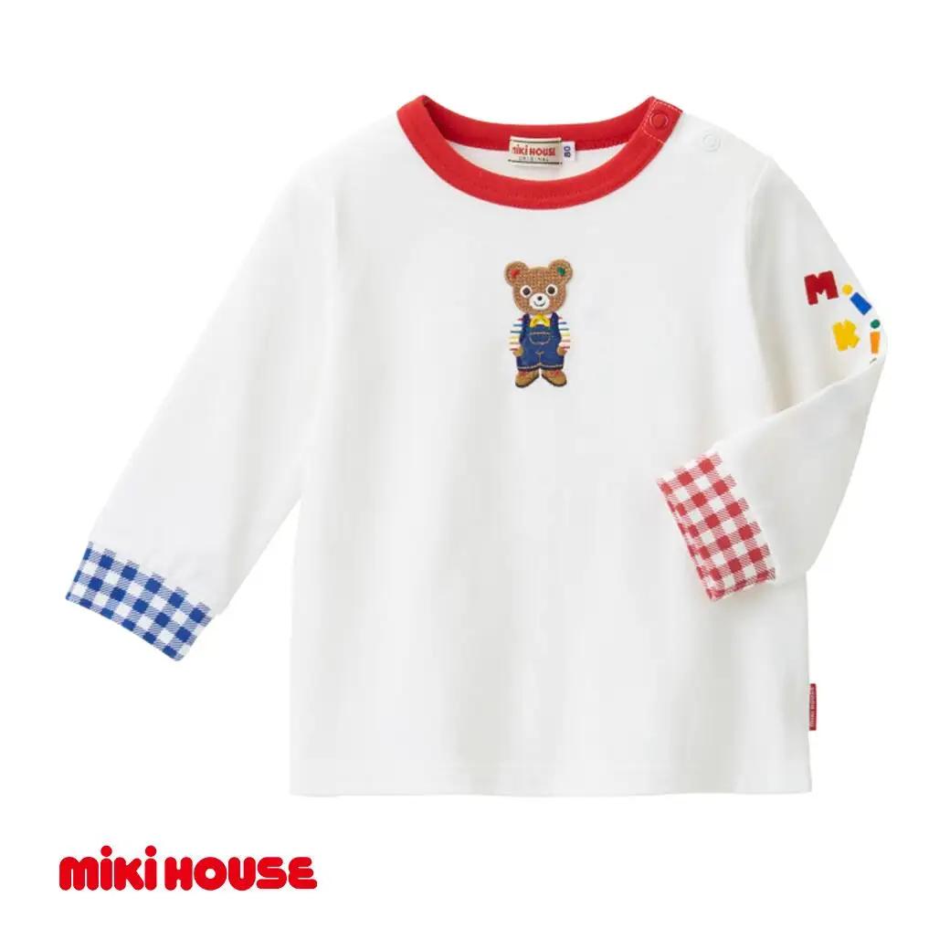 ベビー服 ミキハウス プッチー長袖Ｔシャツ【白ー100】ベビー