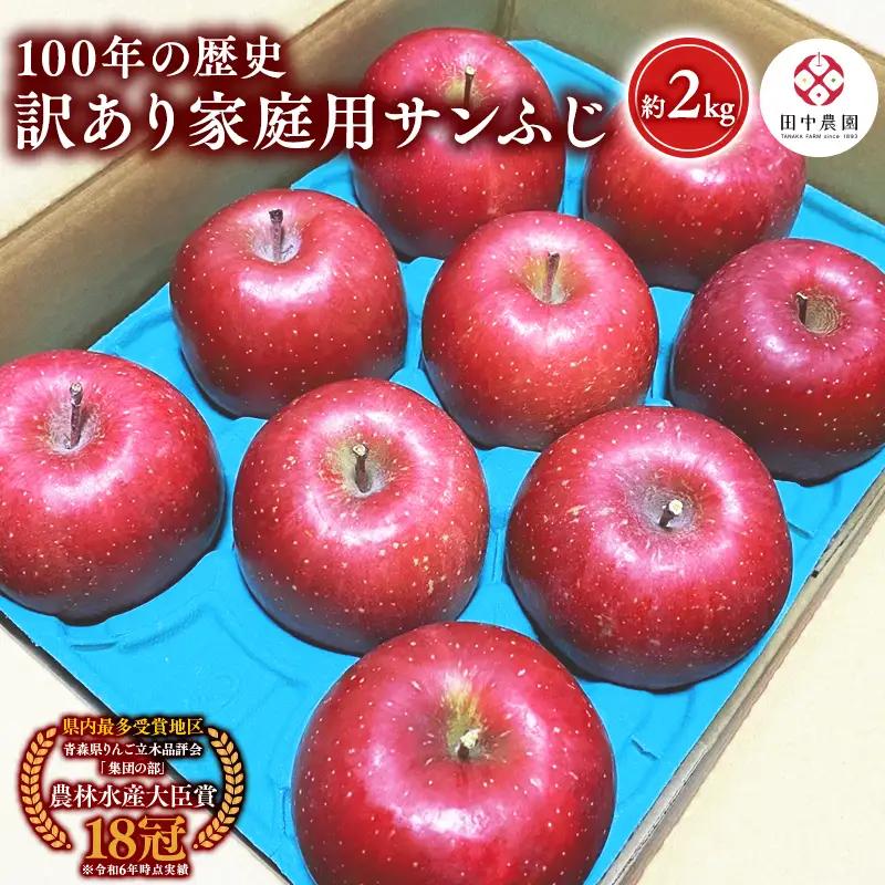 りんご 家庭用 サンふじ 約2kg 青森県平川市産 りんご