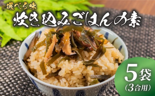 訳あり 炊き込みご飯 の素 わかめときくらげ 3合用×5袋 昆布 こんぶ 海藻 木耳 おにぎり 米 魚介 貝 手軽 調理 時短 具だくさん お弁当 ごはんのお供 ご飯 お米 ごはん 出汁 簡易包装 大阪府 松原市