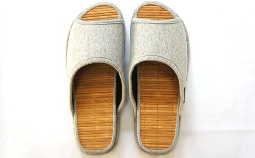 D型セノーテニット竹炭スリッパ　グレー＜紳士用Ｌサイズ（約27.5cmまで）＞　【04301-0359】_イメージ2