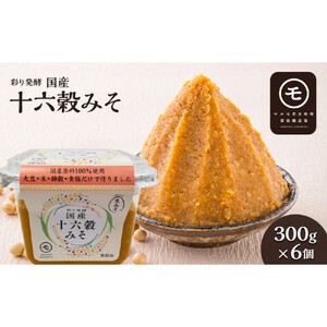 彩り発酵「国産十六穀みそ」300g×6個 |みそ 味噌 発酵食品 六穀