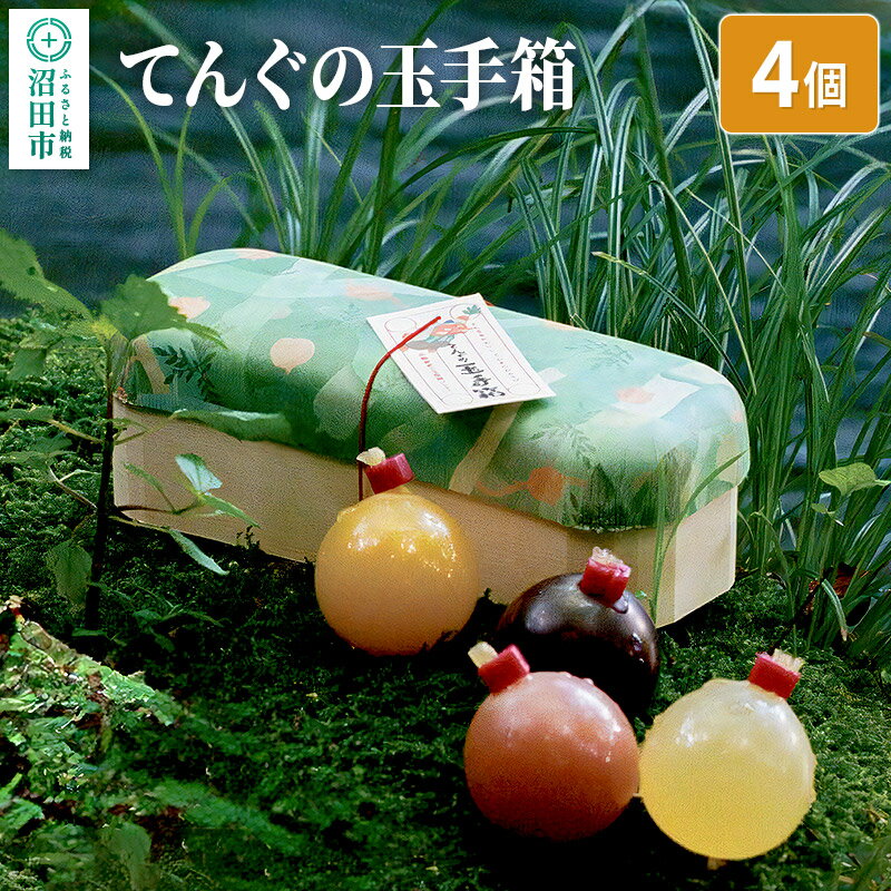 【ふるさと納税】てんぐの玉手箱 4個入り（いちご・りんご・ブルーベリー・みかん）各1種×1個 [蒟蒻 こんにゃく コンニャク]