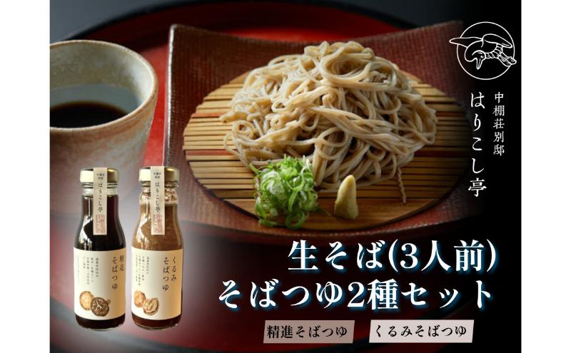 生そば（3人前）＆ そばつゆ2種類セット　温泉水仕込み　中棚温泉　長野　信州　小諸　蕎麦　年越し