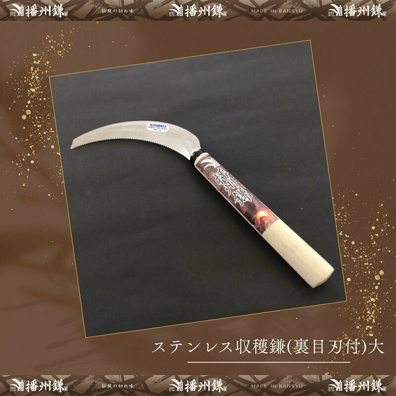 【ふるさと納税】播州鎌 ステンレス収穫鎌(裏目刃付)大「180044」 野菜収穫　園芸