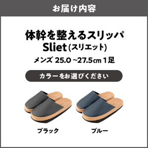 体幹を整えるスリッパ Sliet(スリエット) メンズ 25.0-27.0cm ブラック_OS350-0005