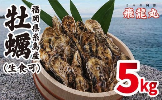 
福吉 の 牡蠣 殻付き 生食用 5kg (簡易 ナイフ 付き) 福岡県 糸島産 糸島 / かきの阿部 飛龍丸 [AZB003] 牡蠣 生カキ 生食用
