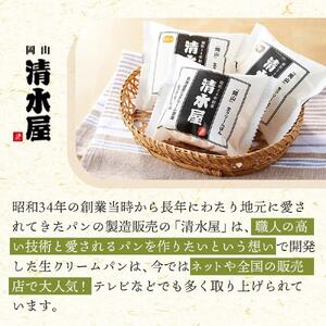 【定期便全６回】＜究極のふわとろ食感＞清水屋 生 クリームパン  12個 2種（カスタード・生クリーム） | クリームパン