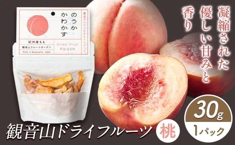 
            観音山ドライフルーツ（桃）30g1個 有限会社柑香園 《30日以内に出荷予定(土日祝を除く)》和歌山県 紀の川市 フルーツ 果物 桃 もも ドライフルーツ 送料無料
          