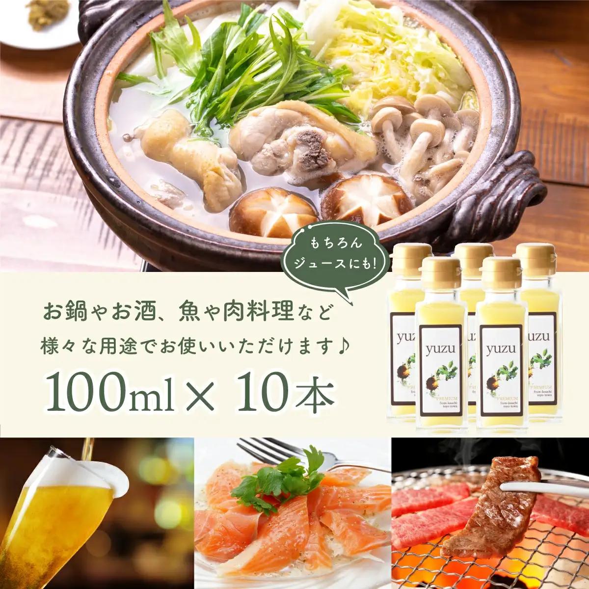 100年ゆず果汁＜100ml×10本セット＞S154 【株式会社森海家】