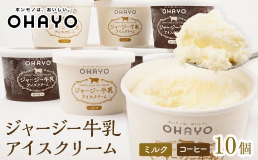 
オハヨー乳業 ジャージー牛乳アイスクリーム 120ml×10個（ミルク・コーヒー）ギフト
