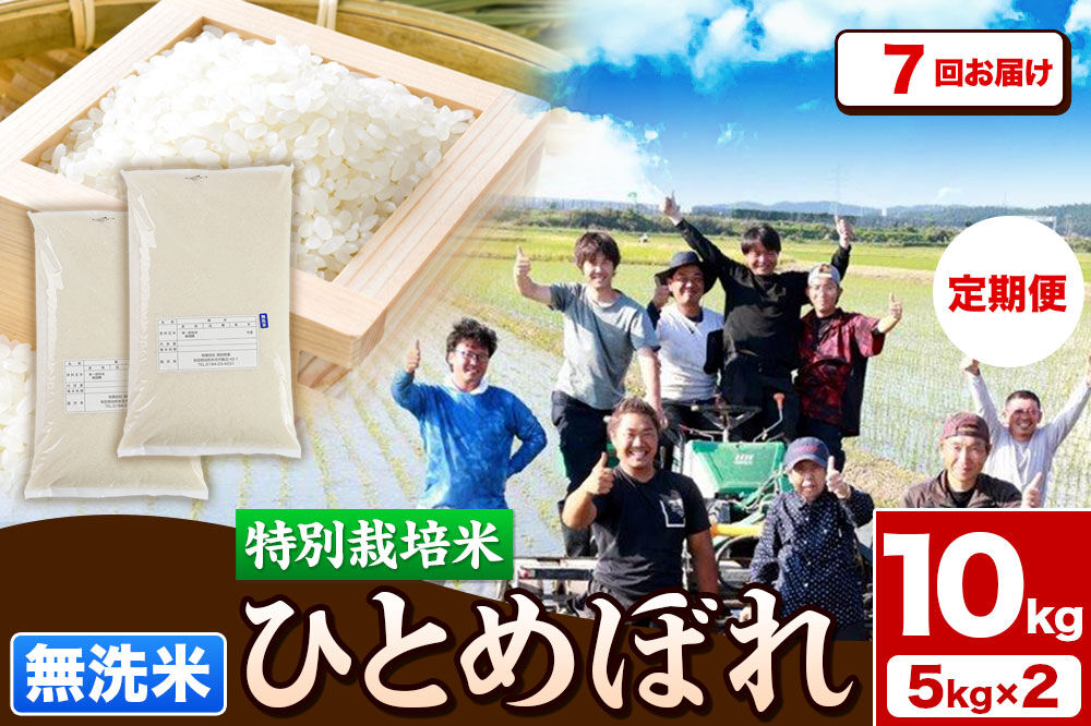 《定期便7ヶ月》令和7年産【無洗米】特別栽培米 ひとめぼれ 10kg（5kg×2袋）秋田県産 [ひとめぼれ 米 お米 白米 精米 無洗米 特別栽培米 ブランド米 食卓 秋田県産 秋田県 由利本荘市]