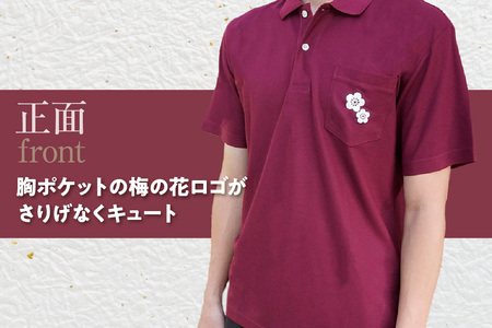 梅子ポロシャツ（バーガンディ・Lサイズ） ポロシャツ シャツ 梅子 日本製 特産品 イラスト 衣服 トップス 伝統工芸品 贈答 プレゼント 愛知県 知多市