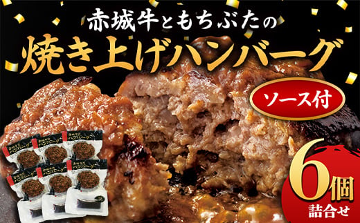 
赤城牛と和豚もちぶたのハンバーグ 6個詰め合せ（ソース付き） セット レトルト 食品 湯せん 湯煎 一人暮らし F4H-0061
