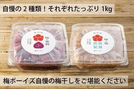 【無添加梅干し】天日塩梅干し1kgと紫蘇梅干し1kgのセット / 梅ボーイズ B-401